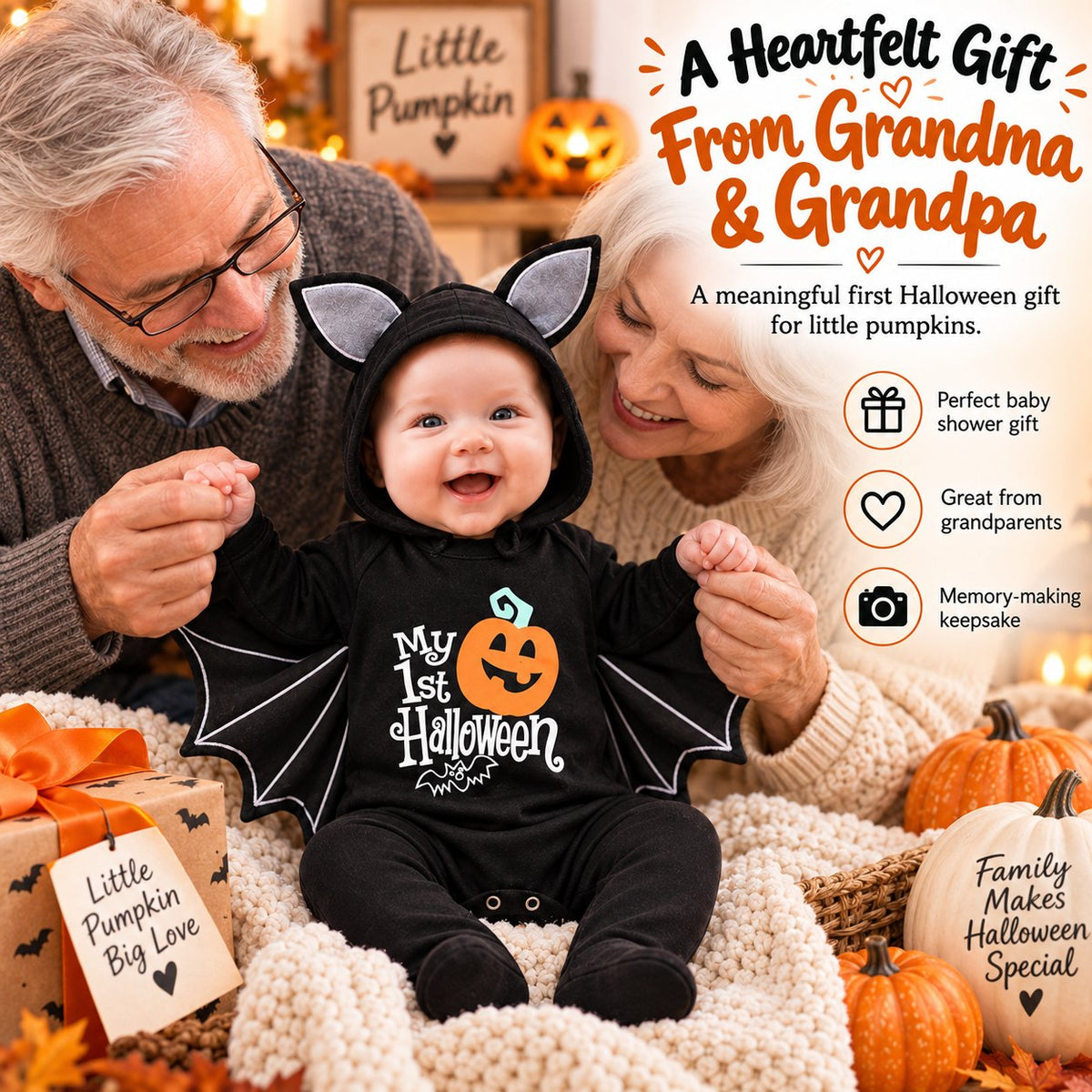 🎃🦇Baby's 1st Halloween Bat Costume Set