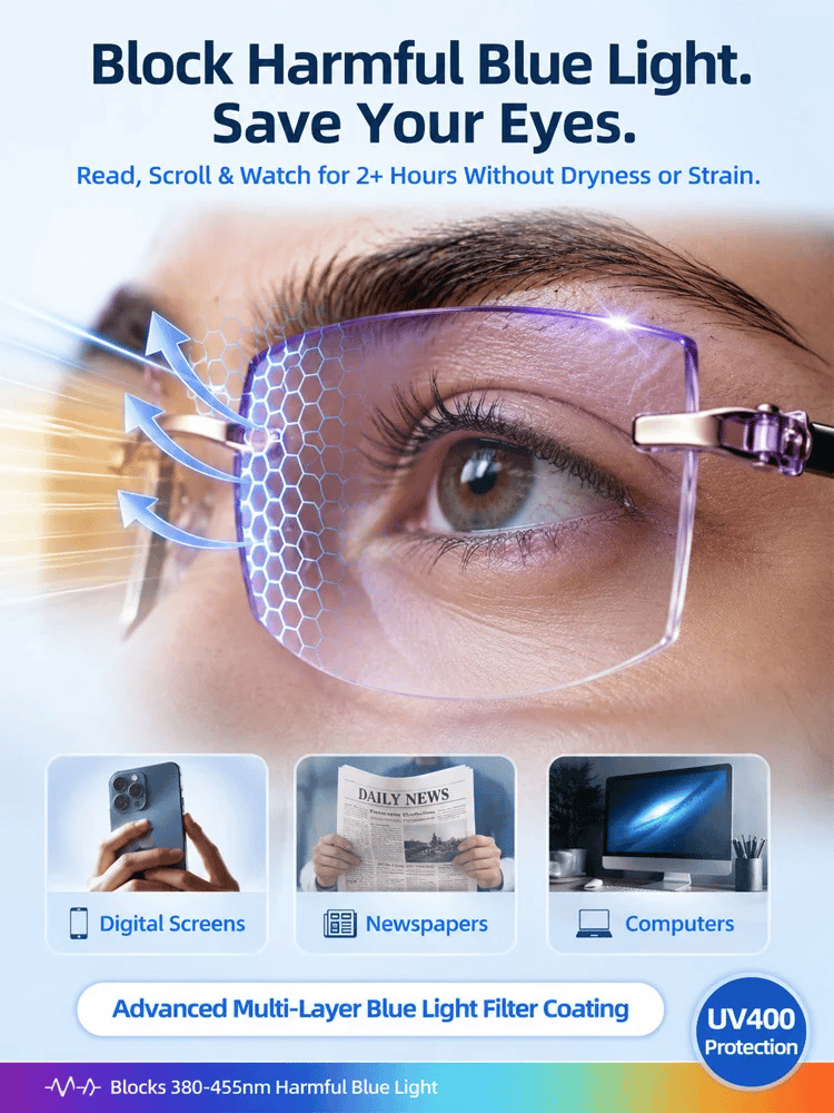 👓 Auto-Focus Adaptive Glasses with Self-Tinting, Blue-Light & UV Protection 🌤️