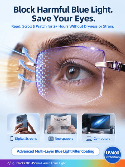 👓 Auto-Focus Adaptive Glasses with Self-Tinting, Blue-Light & UV Protection 🌤️