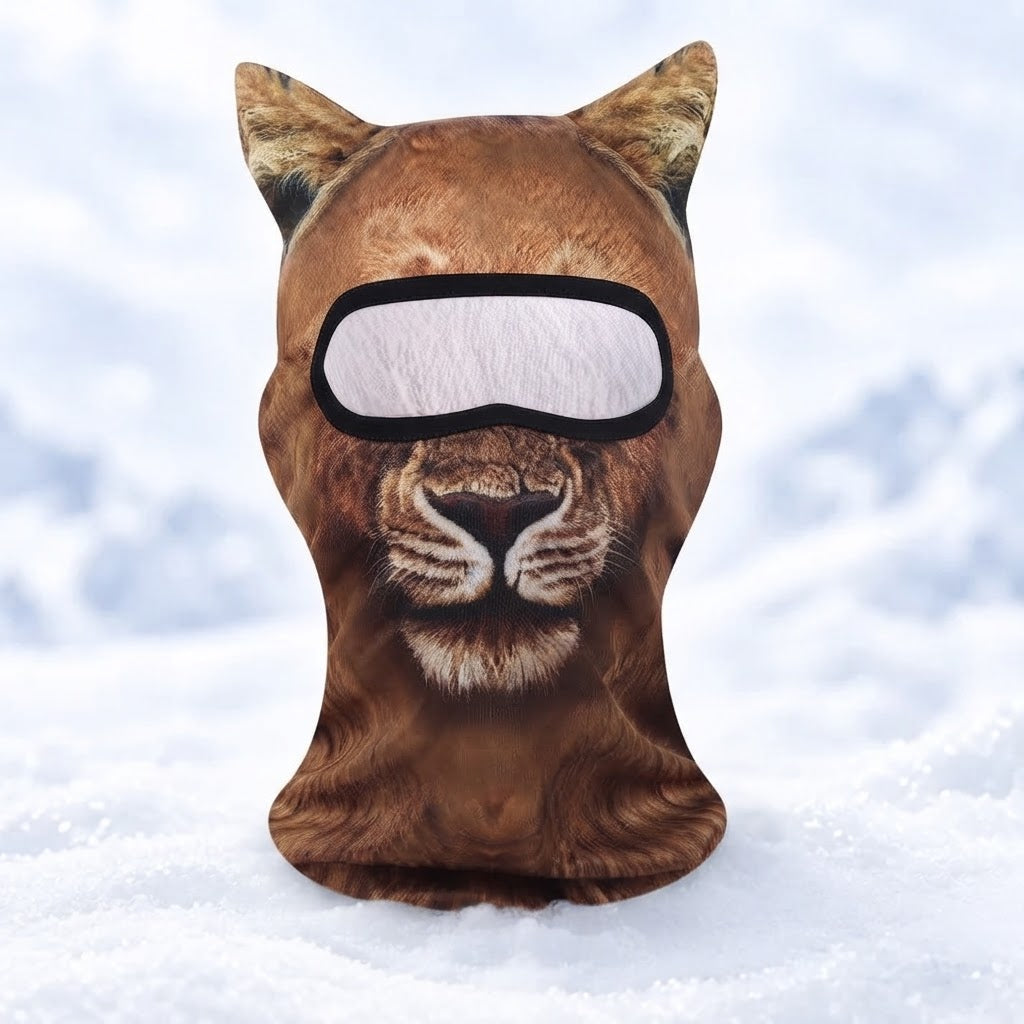 ✨3D Cat Ski Mask with Ears – Funny Windproof Balaclava for Skiing & Festivals