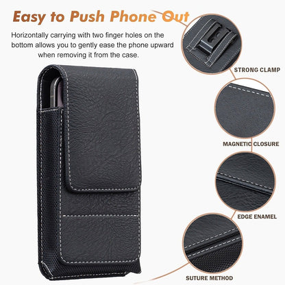 🏆 Last Day Special Price ! 🔥Waist Belt Cell Phone Pouch 📱 Multi-Pocket Leather Holster with Card Holder