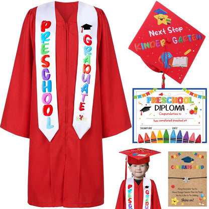 Kindergarten Graduation Outfit Class of 2026 Satin Graduation Cap