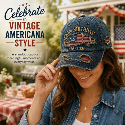 🧢🇺🇸 Handmade Veteran America 250th Anniversary Cap 🦅