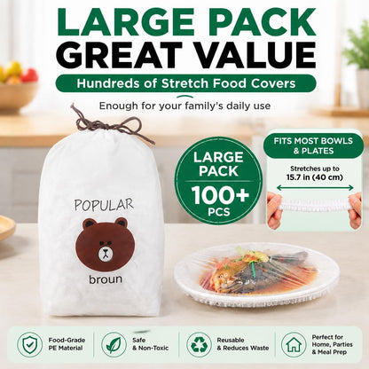 200Pcs Elastic Bowl Covers for Food Storage & Bread Proofing