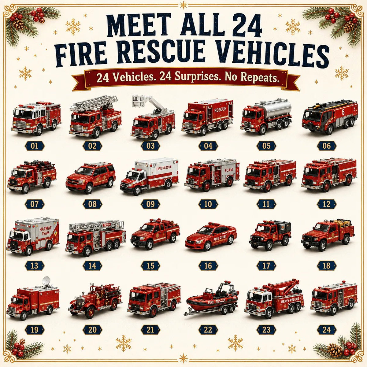 🎄 Vehicle Advent Calendar – 24 Construction & Farm Vehicles