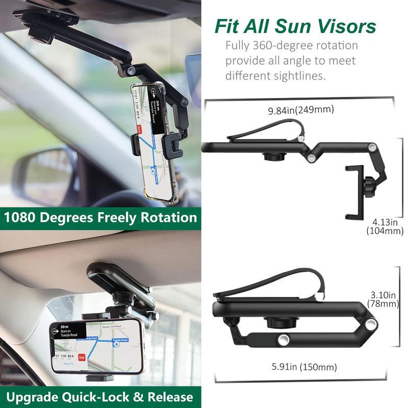 🔥49% OFF📱1080° Adjustable Car Sun Visor Phone Holder
