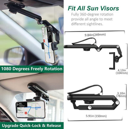 🔥49% OFF📱1080° Adjustable Car Sun Visor Phone Holder