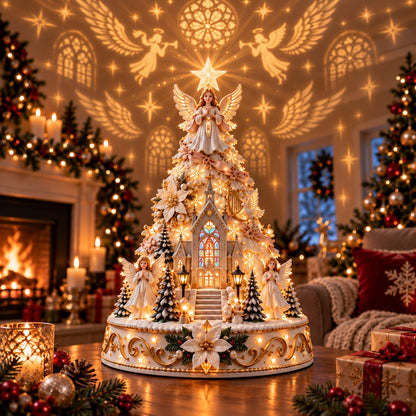 🏆 60,000+ Sold - 🎄Christmas Village Projection Centerpiece-Christmas Village Lightscape Tree