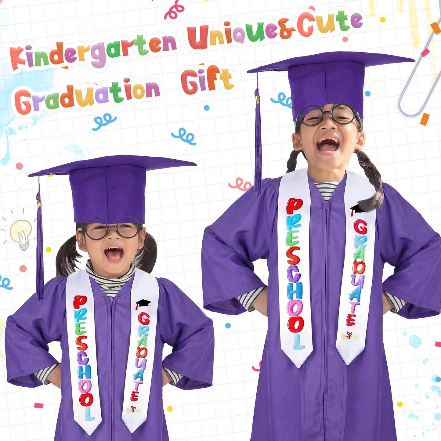 Kindergarten Graduation Outfit Class of 2026 Satin Graduation Cap