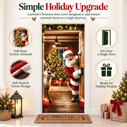 🎅 50% OFF 🎄 Christmas Santa Door Cover – Turn Your Door Into Holiday Magic