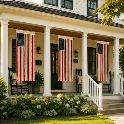 🔥 55% OFF Today Only 🇺🇸 Lighted Rag American Flag Banner ✨ Patriotic Porch Decor 🎆