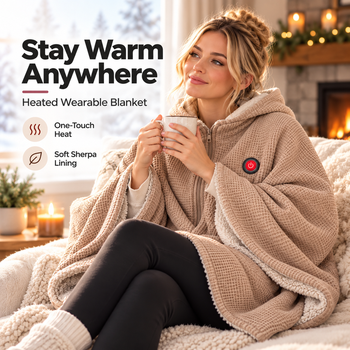 🔥 Wearable Heated Blanket – Stay Warm, Keep Your Hands Free