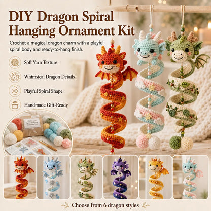 ⏳ Last Day 49% OFF – 🐉 DIY Dragon Spiral Hanging Ornament Crochet Kit ✨