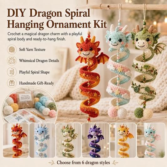⏳ Last Day 49% OFF – 🐉 DIY Dragon Spiral Hanging Ornament Crochet Kit ✨