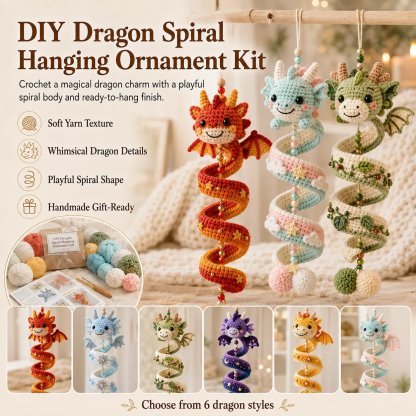 ⏳ Last Day 49% OFF – 🐉 DIY Dragon Spiral Hanging Ornament Crochet Kit ✨