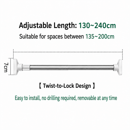 🔥49% OFF TODAY🧺 No-Drill Expandable Closet Rod– No Drilling, Fully Adjustable