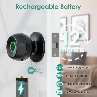 🔒✨Smart Biometric Door Lock, supports Fingerprint, Passcode & App Access🏡