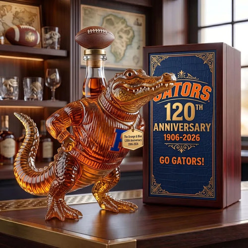 🐊 Gators 120th Anniversary Whiskey Decanter – Football Mascot Collectible 🏈