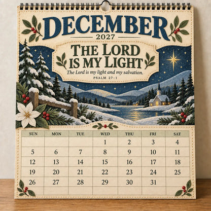 📖 2027 Psalms of Comfort & Strength Wall Calendar – 12-Month Scripture Art ✝️