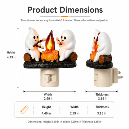 👻 Ghost Campfire Flickering LED Nightlight 🔥