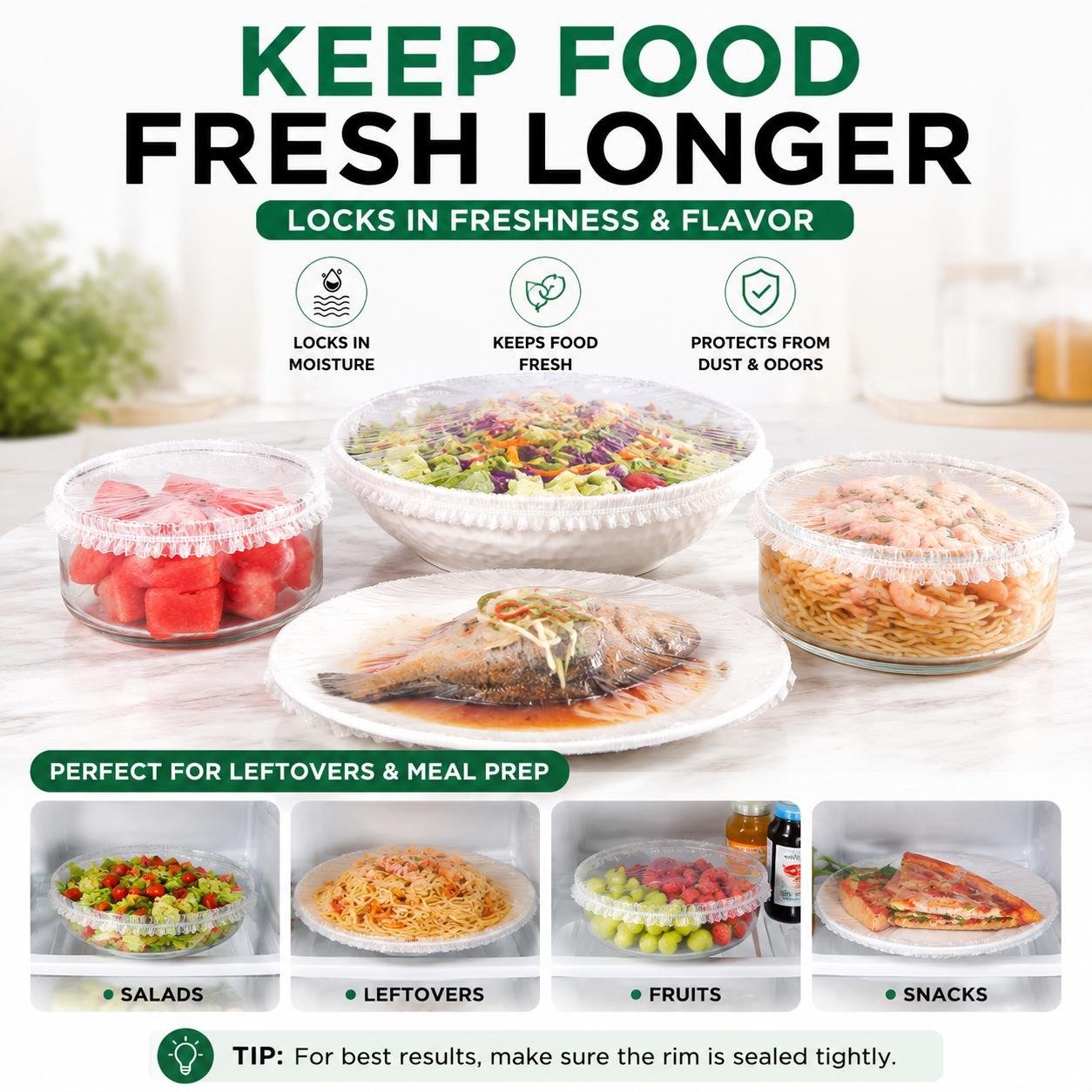 200Pcs Elastic Bowl Covers for Food Storage & Bread Proofing