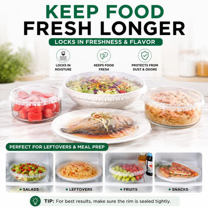 200Pcs Elastic Bowl Covers for Food Storage & Bread Proofing