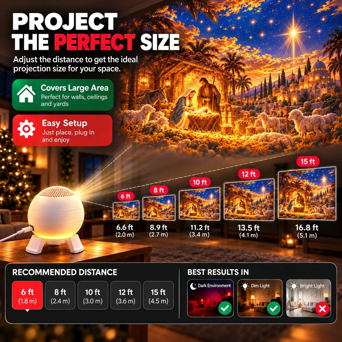 ✝️🌌 5D Nativity Starry Sky Projector | Bring Bethlehem Across Your Walls & Ceiling This Christmas ✨