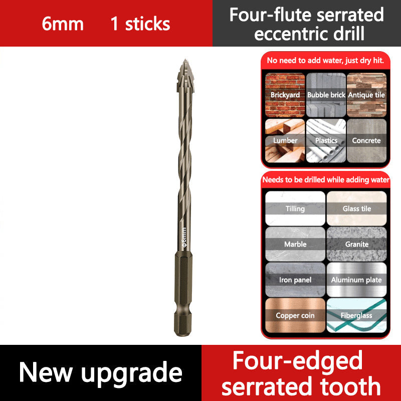 🔥 4PCS Eccentric Spiral Drill Bit Set – Deep Hole Drilling for Wood, Metal & Concrete ⚙️