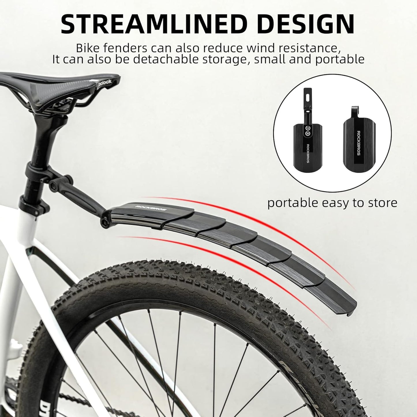 🚲 ROCKBROS Retractable Bike Mudguards - Adjustable Fender Set for MTB & Road Bikes - Instant Mud & Splash Protection