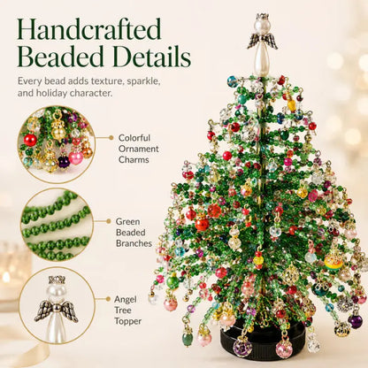 🎄 DIY Crystal Bead LED Christmas Tree Craft Kit with Warm Lights 💎
