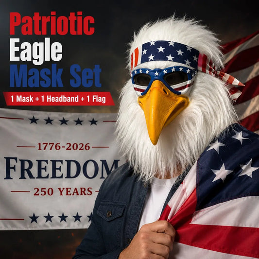Patriotic Eagle Mask Set with American Flag Bandana