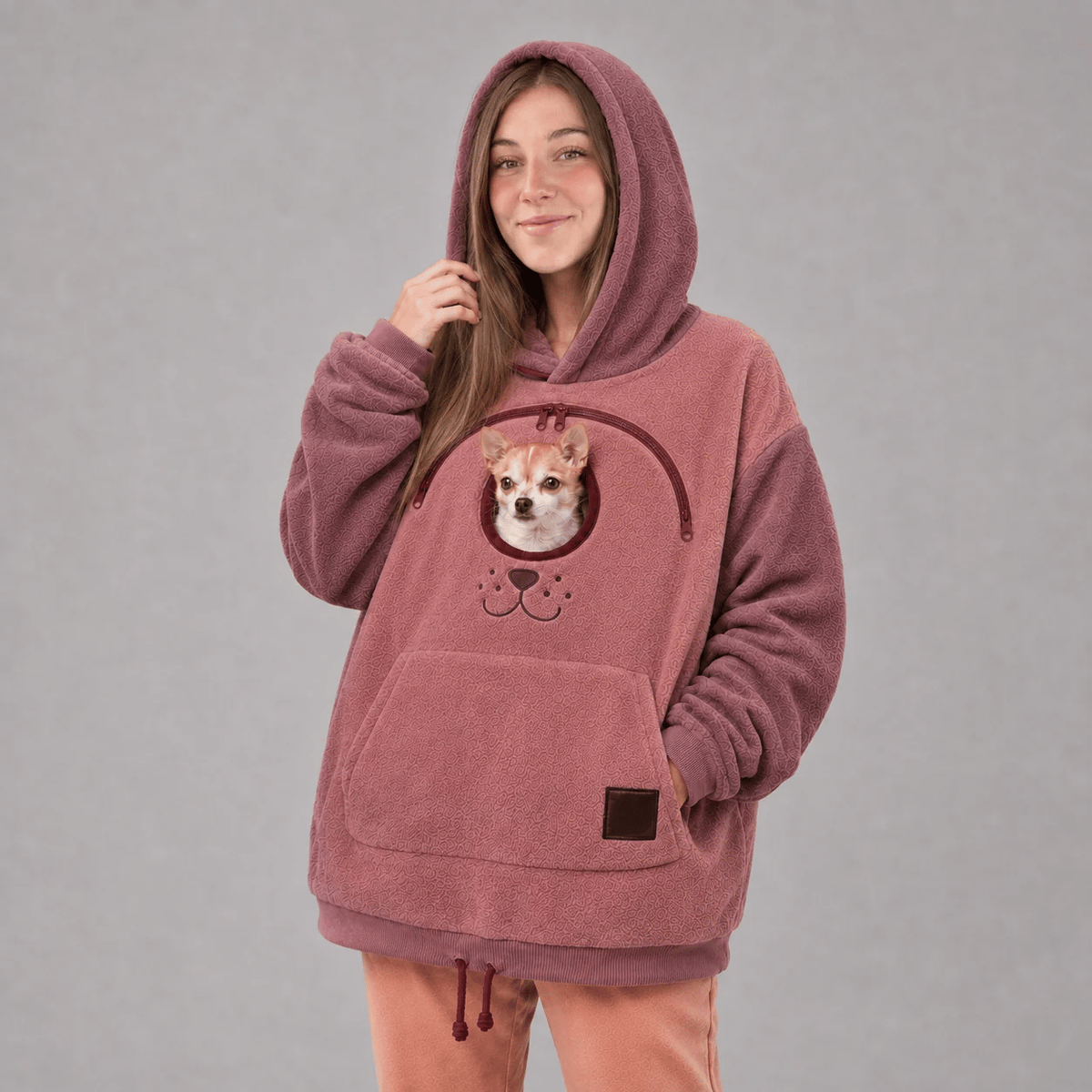 🐾 Pet Carrier Hoodie – Cozy Fleece Pouch for Cats & Small Dogs 🤎