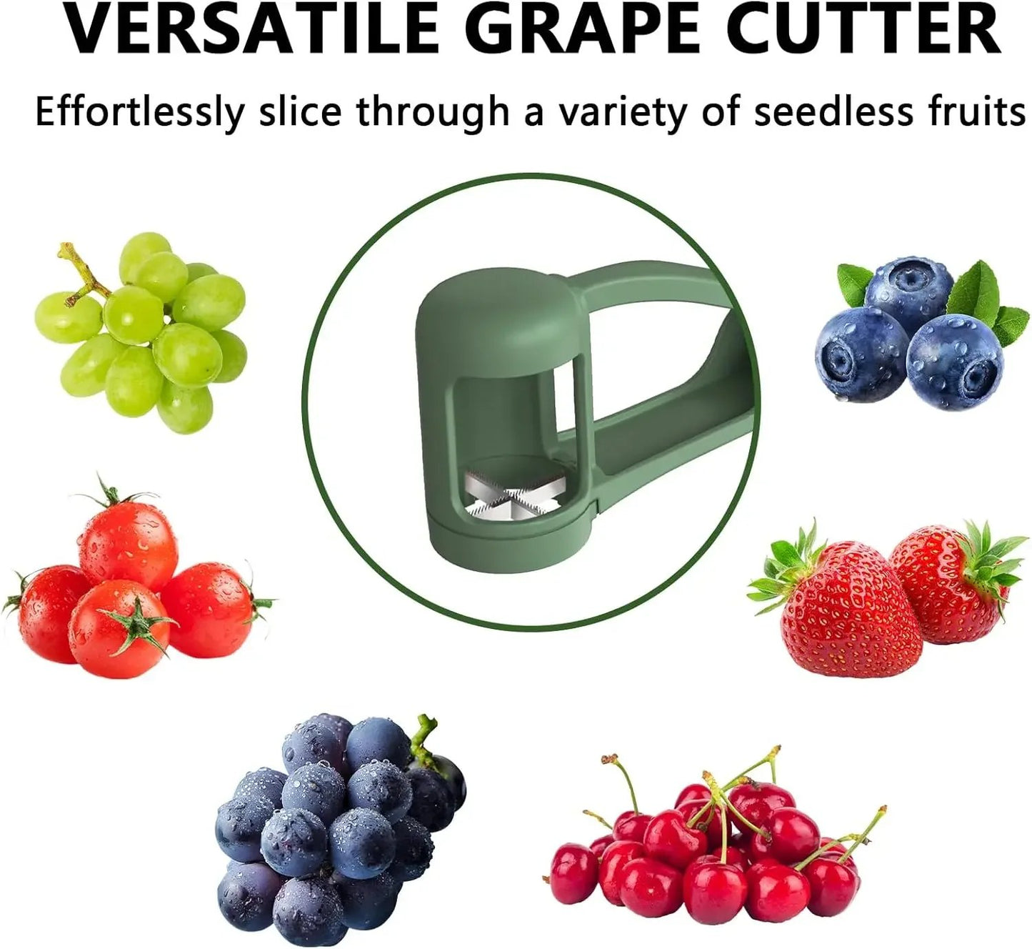 🌸 Grape Cutter for Toddlers 1-3 - Stainless Steel Baby Fruit Slicer Safe & Easy Grape