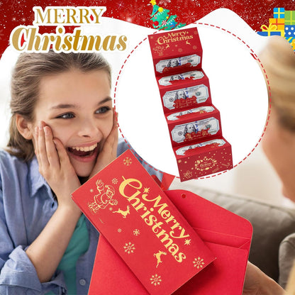 🎁 Foldable Surprise Christmas Cash Gift Envelope – Pop-Up Holiday Money Holder ✨