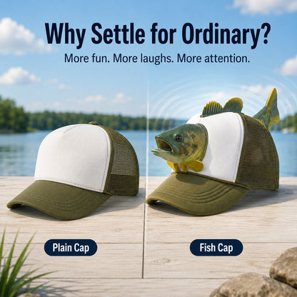 3D Fish Trucker Hat Realistic Bass Fishing Mesh Cap