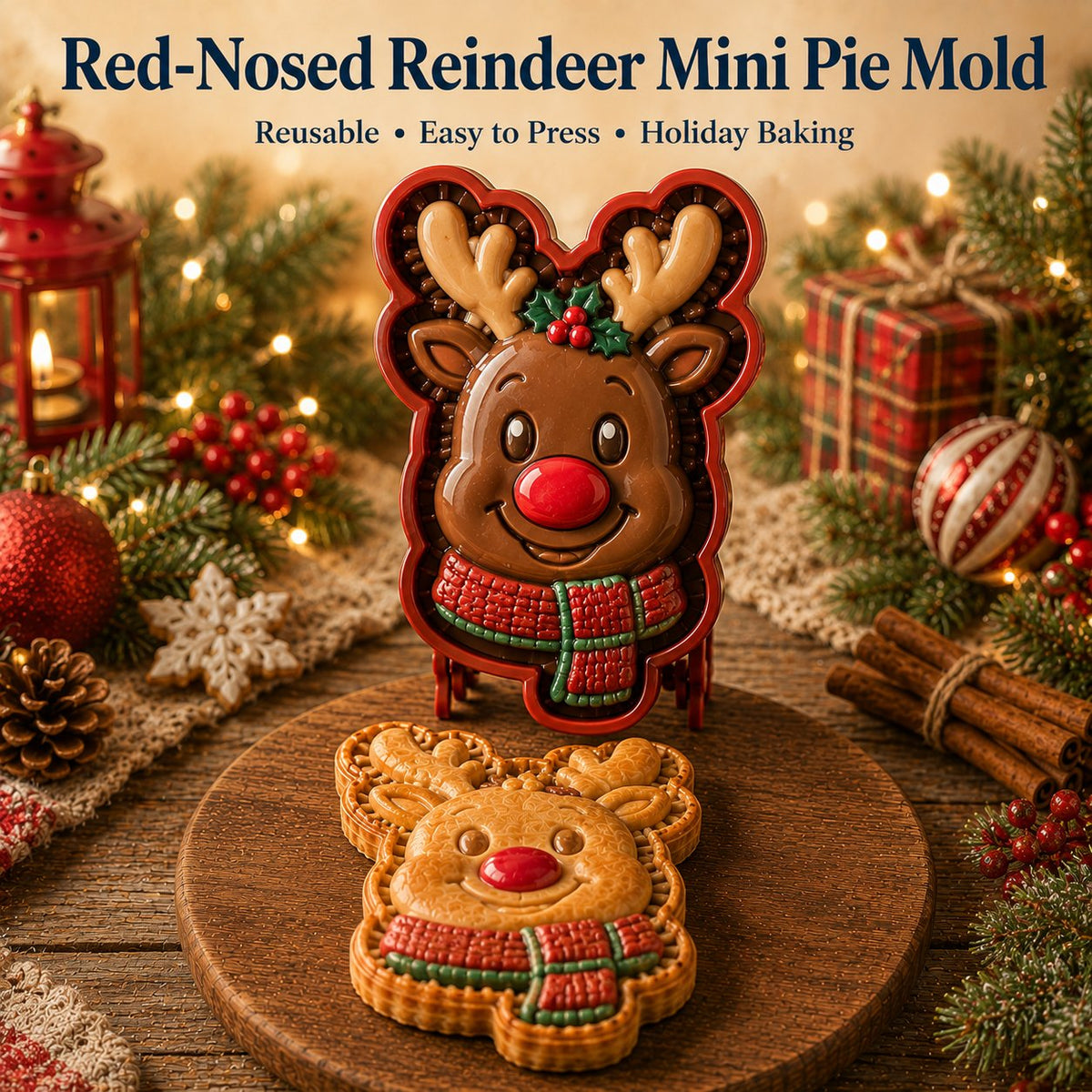 ⏳ Last Day 49% OFF – 🎄 Christmas Mini Pie Mold Collection (8 Festive Designs) 🥧