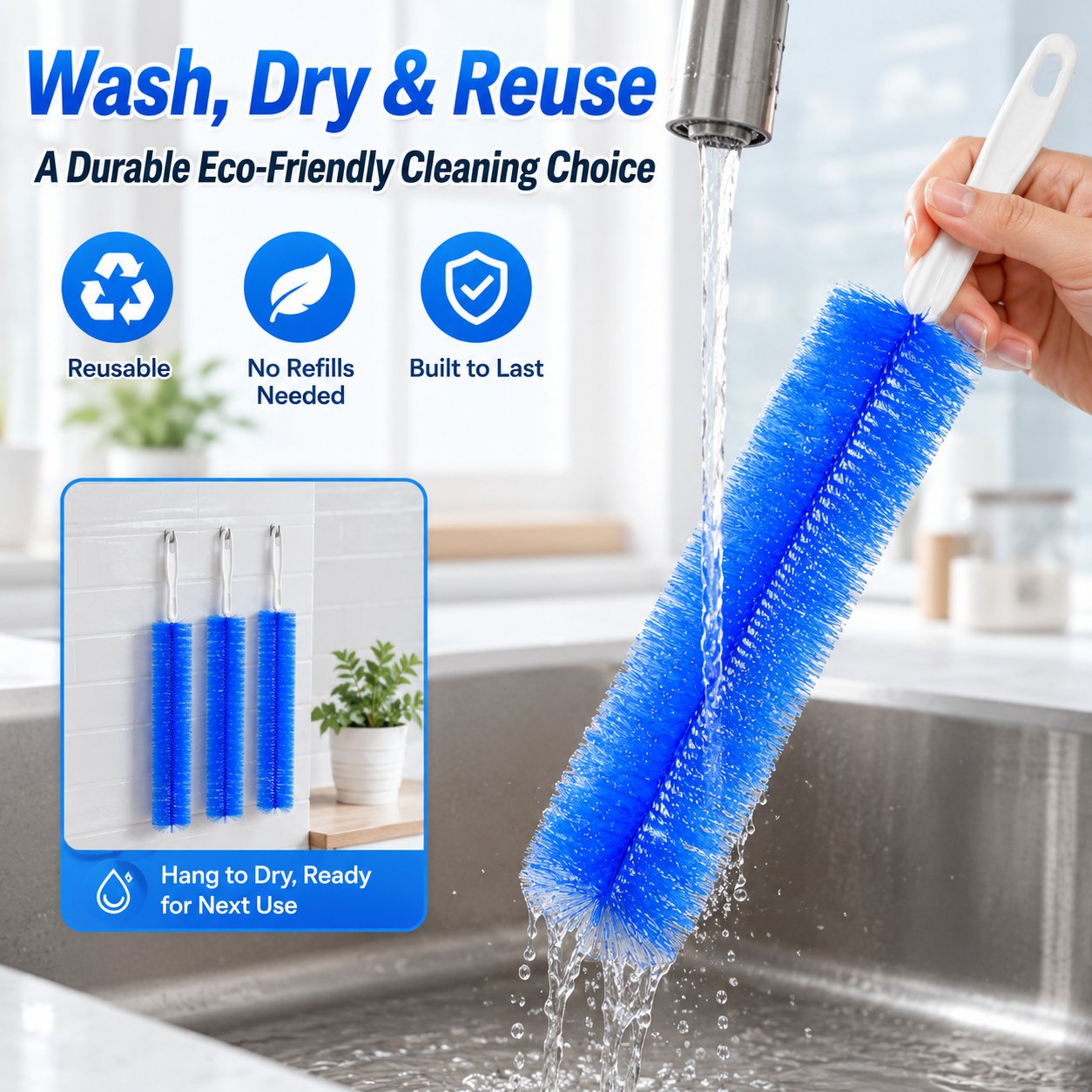 🧹 Flexible Bendable Dust Cleaning Brush | Reusable Multi-Surface Duster