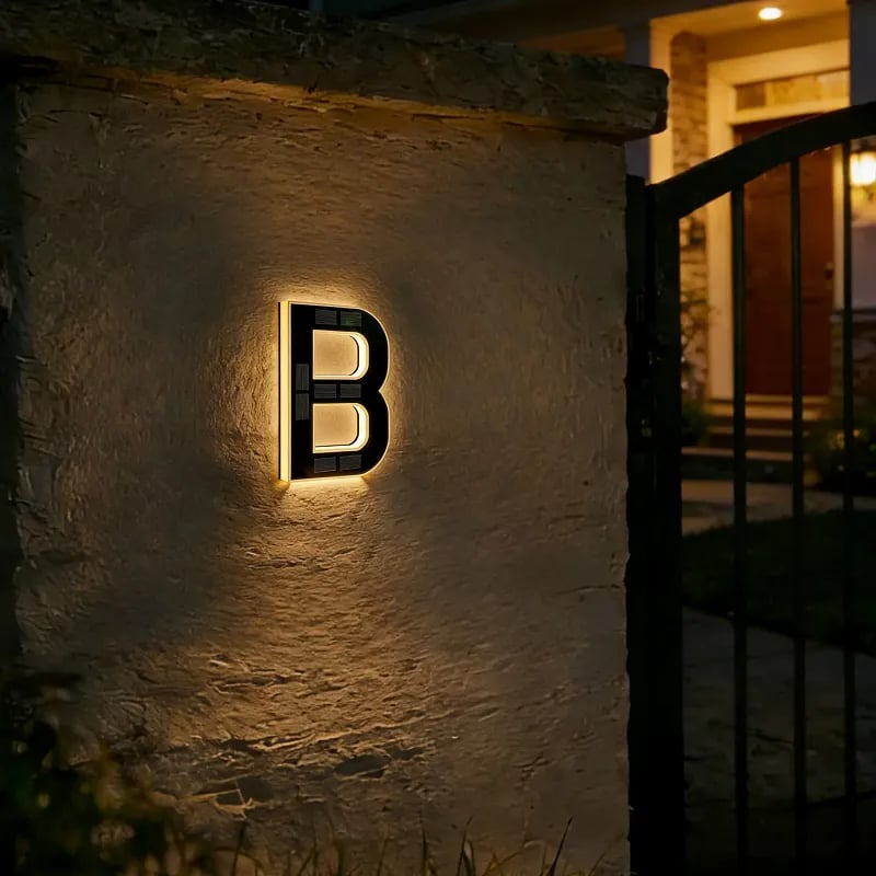 💡 Modern Solar Backlit Illuminated House Numbers | Wireless Dusk-to-Dawn Address Plaque 🏡
