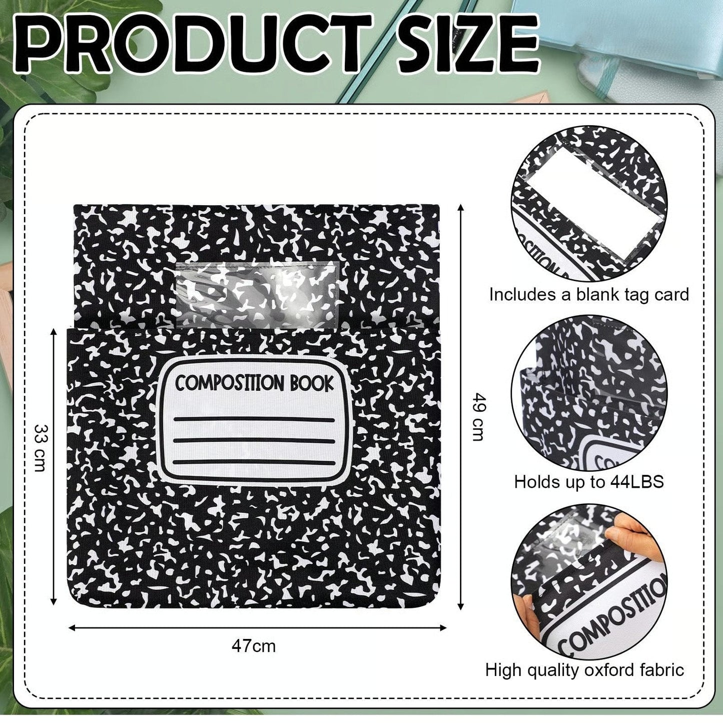 🎒 Classroom Chair Pocket Organizer – 17×19in Washable Seat Storage Pouch
