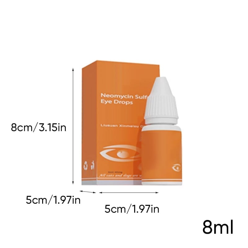 🐶🐱 Neomycin Pet Eye Drops – Vet-Grade Tear Stain Remover for Dogs & Cats ✨