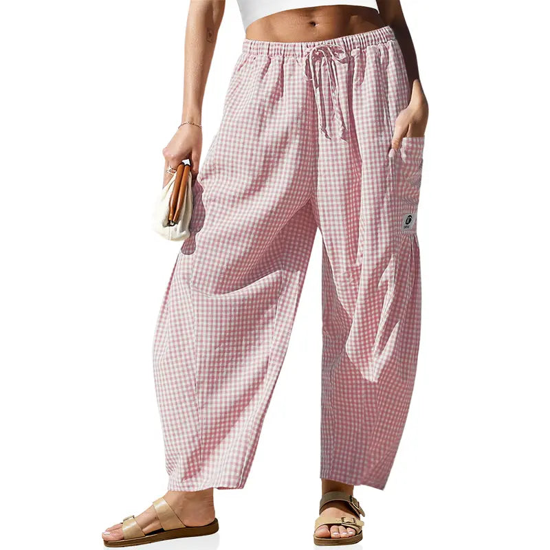 🛍️ Women's High-Waisted Wide-Leg Plaid Pants 💫