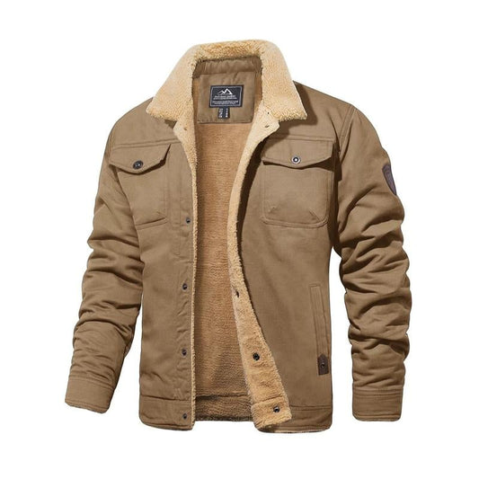 ⚡Hot Sales 49% OFF🔥Men's Sherpa Lined Soft Fabric Longsleeves Winter Trucker Cargo Jacket