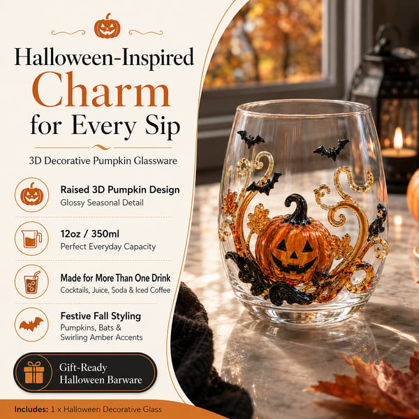 🎃 3D Halloween Glassware Set – Spooky Sips & Party Vibes