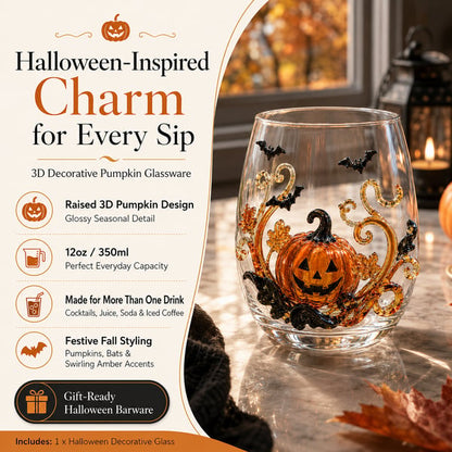🎃 3D Halloween Glassware Set – Spooky Sips & Party Vibes