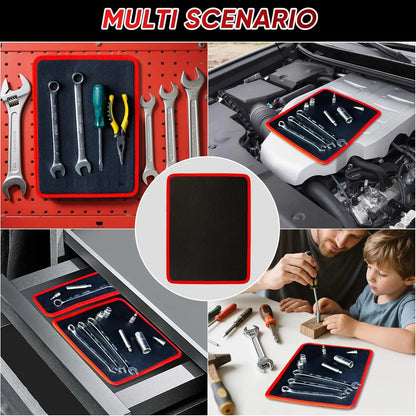 🛠️Flexible Magnetic Tool Mat & Tray Holder - Magnetic Tool Tray, Flexible Magnetic Mat, PVC & Non-Slip for Garage Workshop, Auto Repair Tools