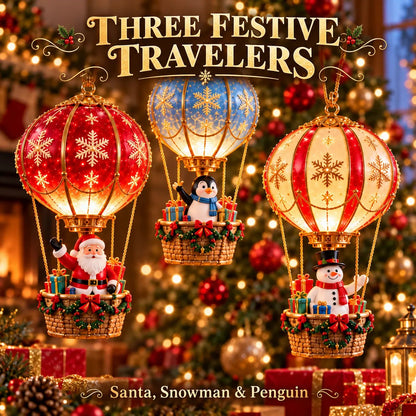 🔥52% OFF🎈Santa's Sky Journey — Animated Christmas Hot Air Balloon Village with Lights