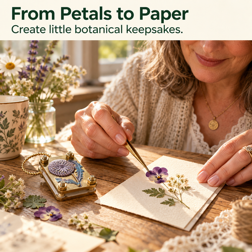 🌸 Mini Brass Flower Press – Pocket-Sized Botanical Keepsakes