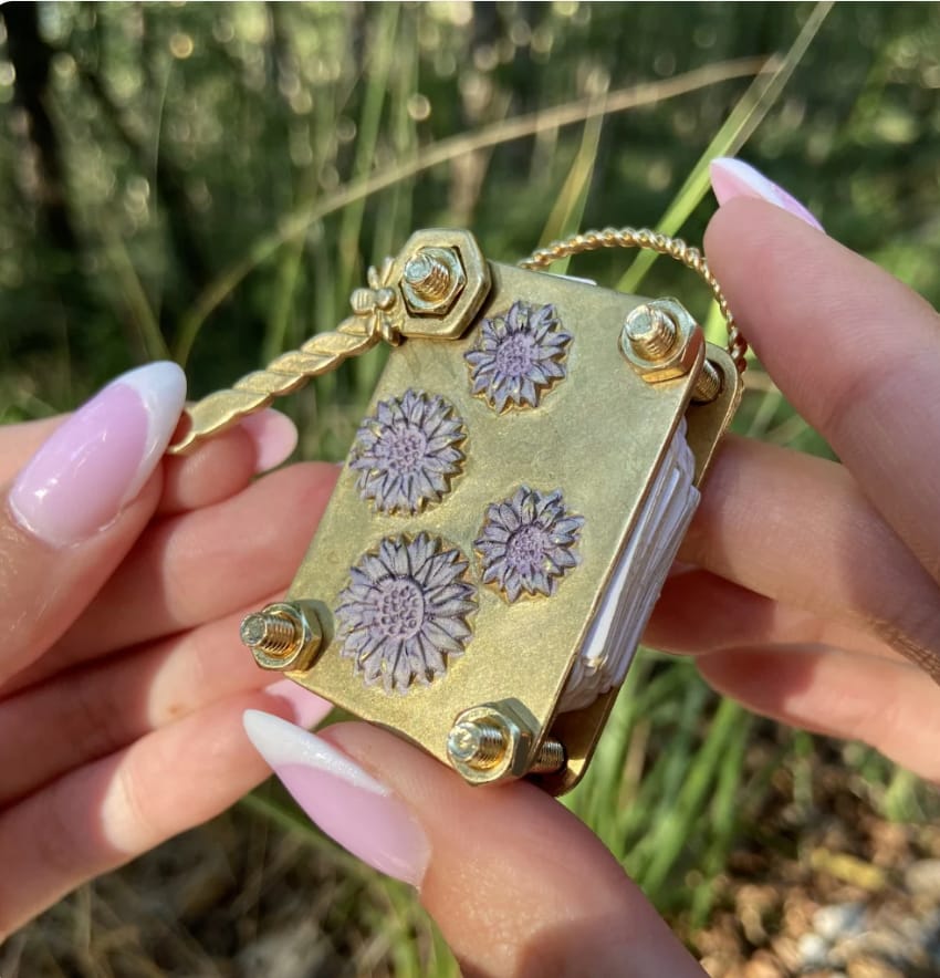 🌸 Mini Brass Flower Press — Pocket-Sized Botanical Keepsakes