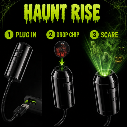 👻🚗Halloween USB Ghost Projector – 7 Spooky Slides & 360° Adjustable Light