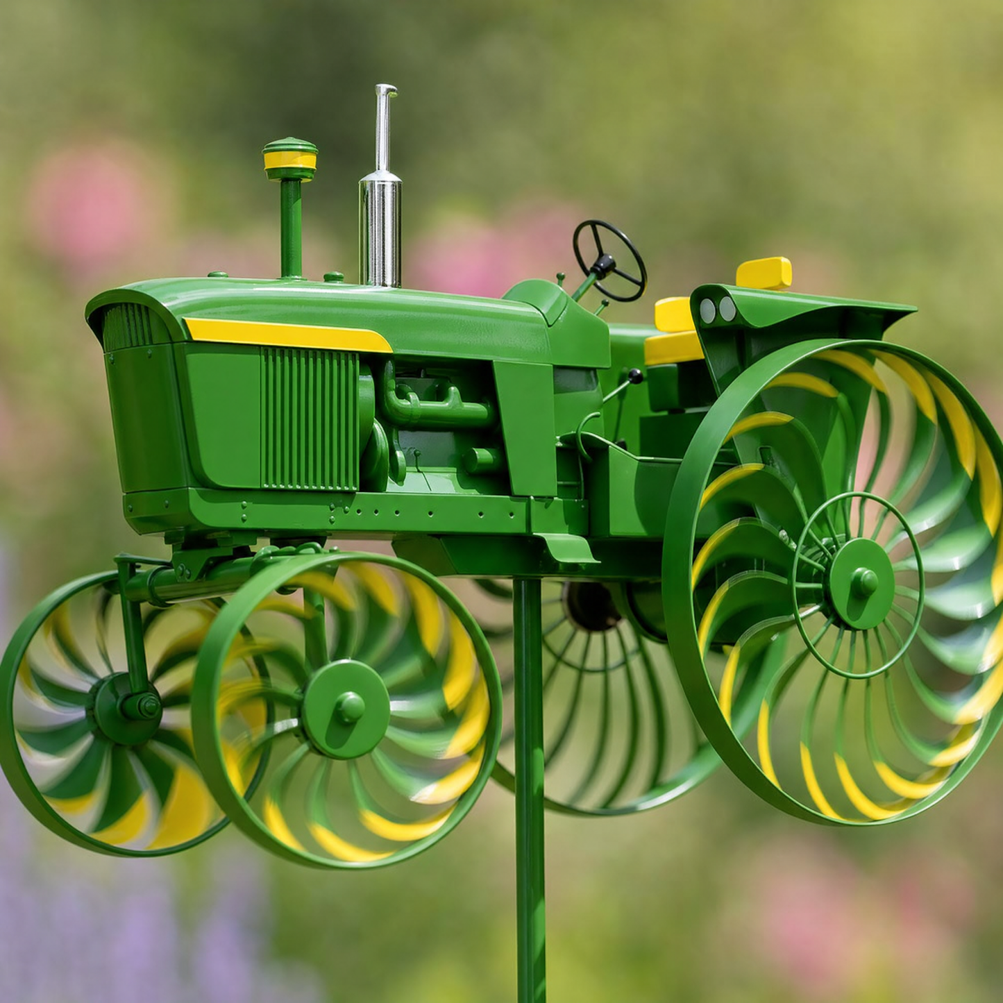 🚜 Vintage Tractor Wind Spinner – Steel Garden Yard Decor